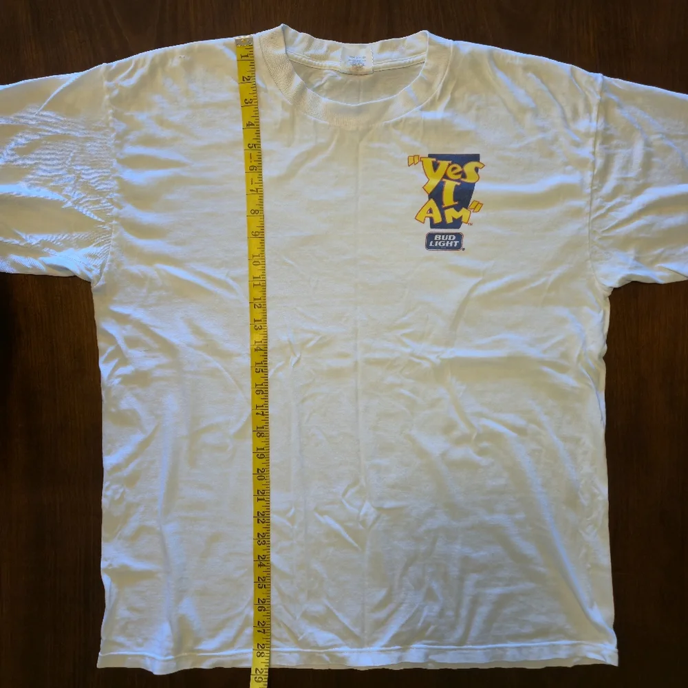 Vintage 90's Bud Light Promo‎ Tee "Yes, I Am!" Size Extra Large - Picture 7 of 14